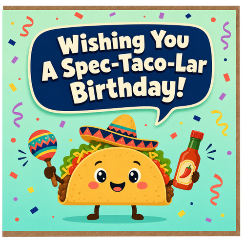Birthday Card, Funny Taco Birthday Card, Wishing You a Spec - Taco - Lar Birthday