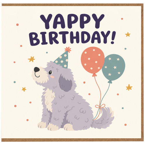 Birthday Card, Yappy Birthday Cute na Balloon Greeting Card