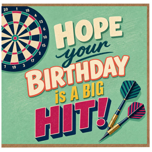 Birthday Card, Hope Your Birthday Is a Big Hit Dartboard Design