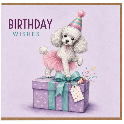 Birthday Card, Cute Poodle na Birthday Wishes Card
