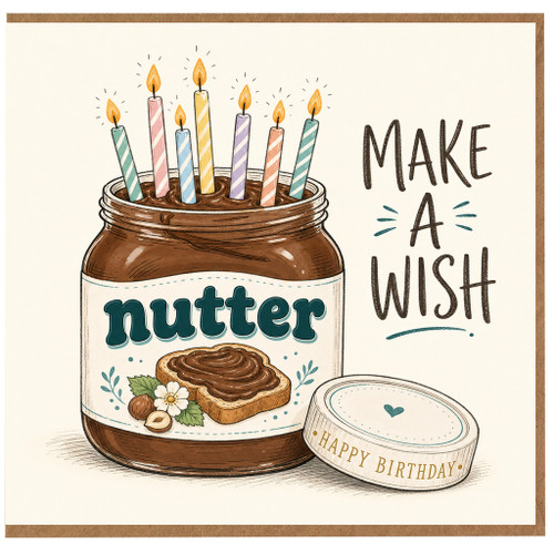 Birthday Card, Make A Wish Jam Jar Cake Design