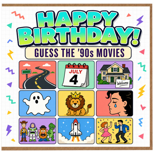 Birthday Card, Happy Birthday Guess the ’90s Movies Card
