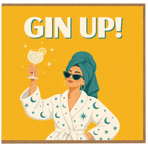 Birthday Card, Gin Up Funny Cocktail Card