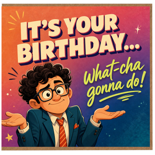 Birthday Card, It's Your Birthday What - Cha Gonna Do Greeting Card
