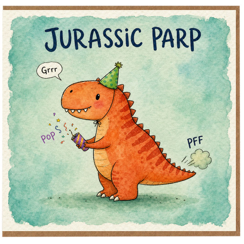 Birthday Card, Jurassic PARD Party Card