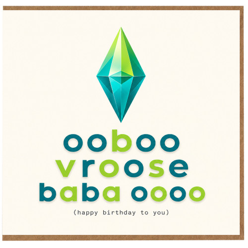 Birthday Card, Ooboo Vroose Baba Oooo Funny Birthday Card