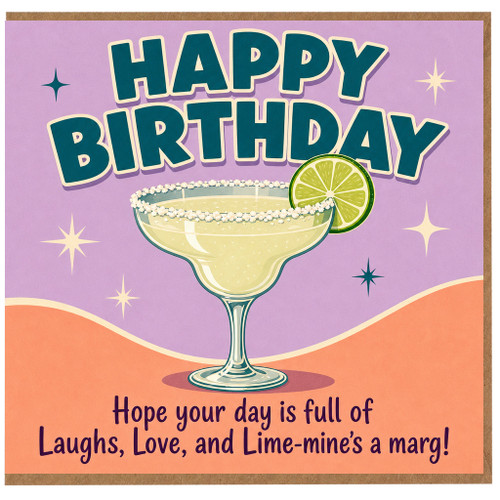Birthday Card, Funny Margarita Pun Happy Birthday Card