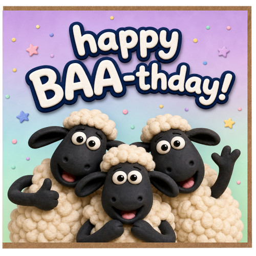 Birthday Card, Funny Sheep Happy BAA - thday Card
