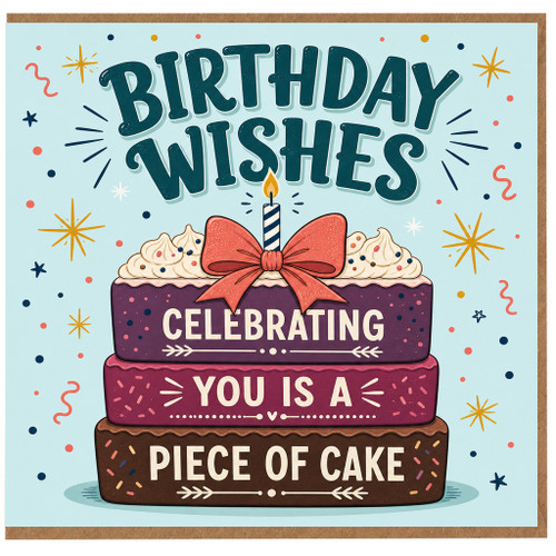 Birthday Card, Celebrating You Is A Piece Of Cake Birthday Card