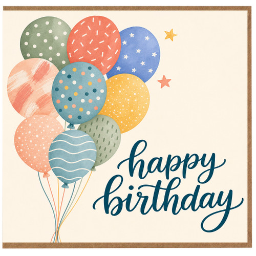 Birthday Card, Happy Birthday Balloon Design