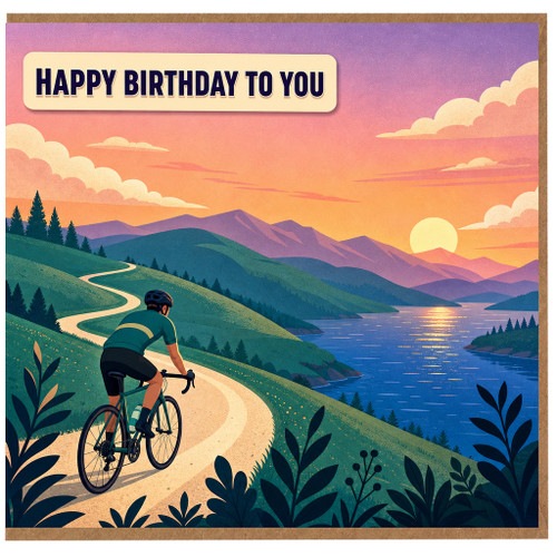 Birthday Card, Happy Birthday to You Cycling Landscape Card