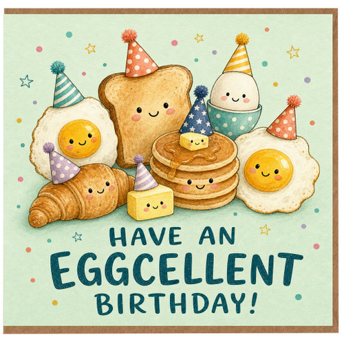 Birthday Card, Cute Breakfast Food Birthday Card