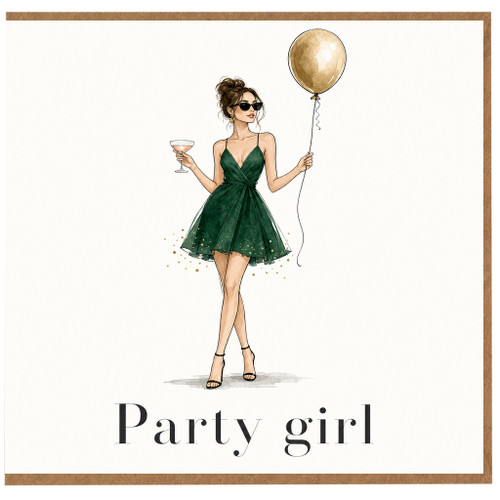 Birthday Card, Birthday Card for Her, Stylish Cocktail Party Card
