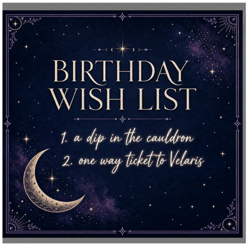 Birthday Card, Witchy Gothic Birthday Card
