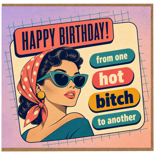 Birthday Card, Funny Retro Pin - Up Happy Birthday Card