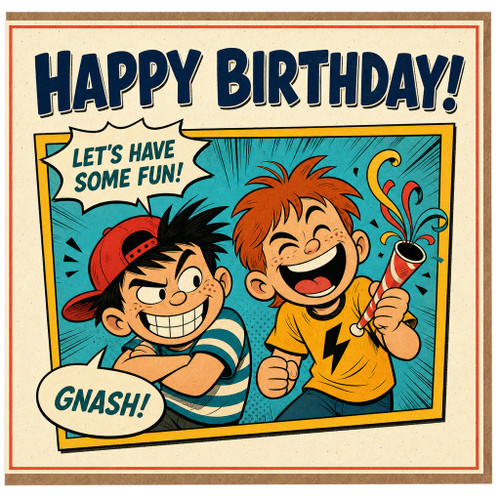 Birthday Card, Funny Comic Style Happy Birthday Card