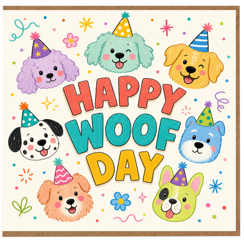 Birthday Card, Happy Woof Day Card