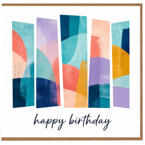 Birthday Card, Abstract Colourful Geometric Design