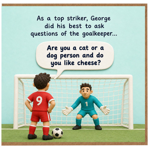 Birthday Card, Funny Soccer Card with Humorous Goalkeeper Joke