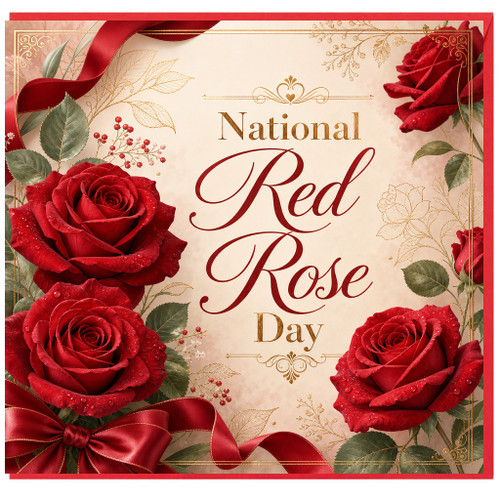 Birthday Card, National Red Rose Day Card