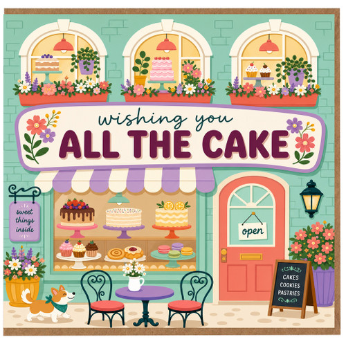 Birthday Card, Wishing You All The Cake Greeting Card