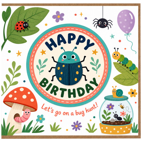 Birthday Card, Bug Hunt Happy Birthday Card