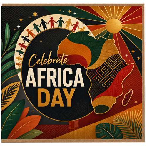 Birthday Card, Celebrate Africa Day Card, African Heritage Greeting Card