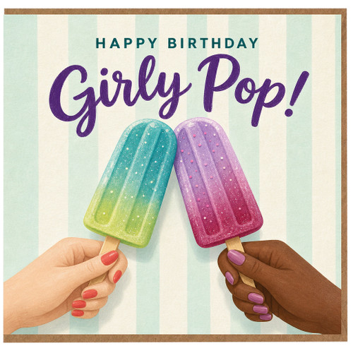 Birthday Card, Happy Birthday Girly Pop Card