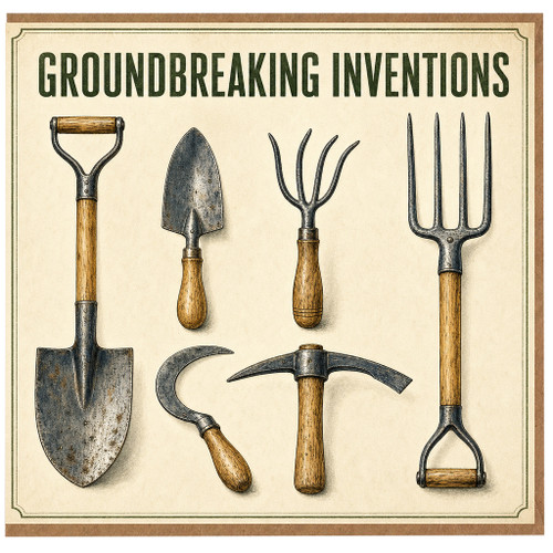 Birthday Card, Groundbreaking Inventions Humorous Gardening Greeting Card