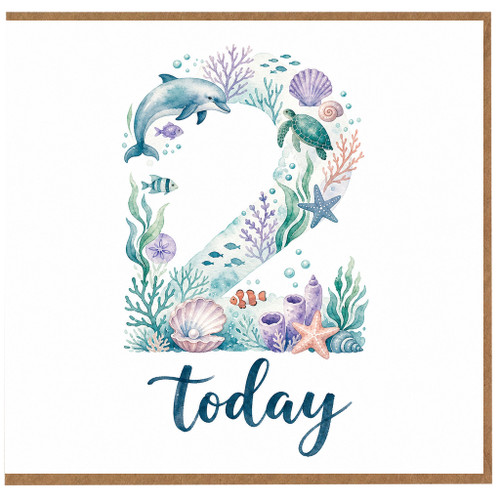 2nd Birthday Card, Under the Sea Age 2 Card