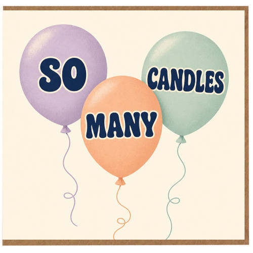 Birthday Card, So Many Candles Balloon Design