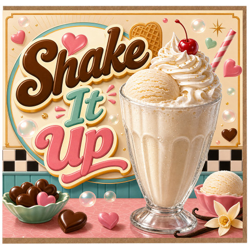 Birthday Card, Shake It Up Milkshake Design
