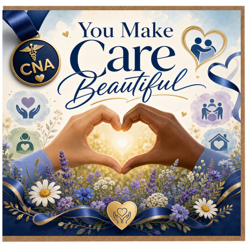 Birthday Card, You Make Care Beautiful Nursing Thank You Card