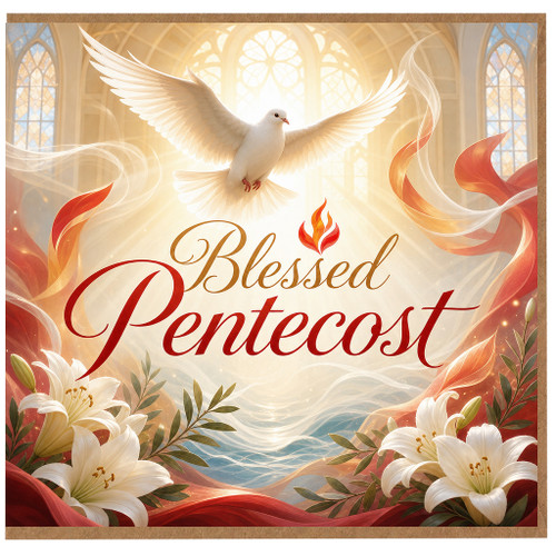 Birthday Card, Blessed Pentecost Religious Greeting Card