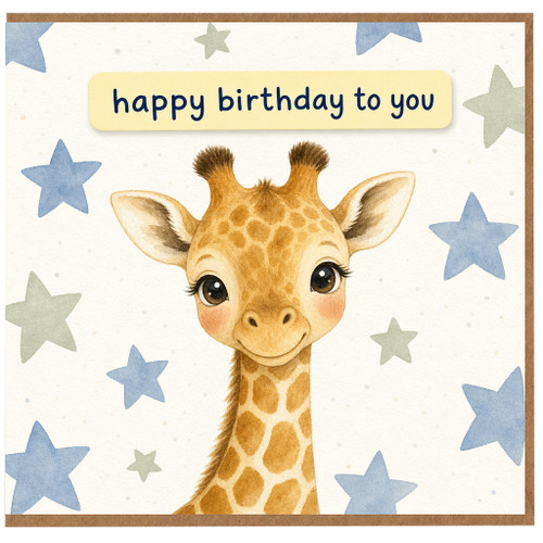 Birthday Card, Cute Giraffe Happy Birthday to You Card