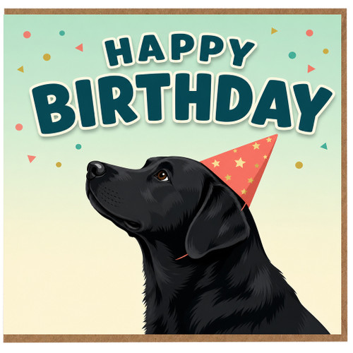 Birthday Card, na Lover Birthday Card, Black na Party Hat Card