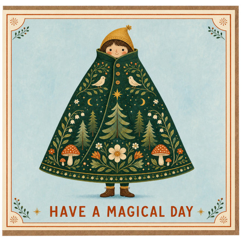 Birthday Card, Whimsical Woodland Illustration Greeting Card