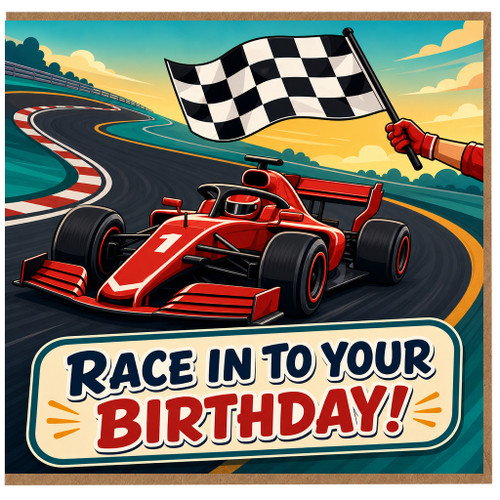 Birthday Card, Race Car Birthday Card, Racing Birthday Card