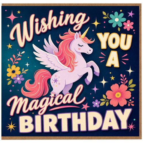 Birthday Card, Wishing You A Magical Birthday Unicorn Card