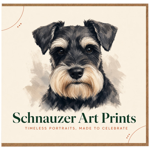 Birthday Card, na Lover Greeting Card, Schnauzer Art Prints Design