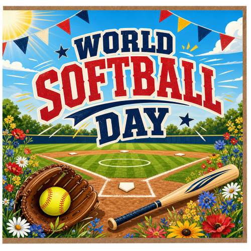 Birthday Card, World Softball Day Card