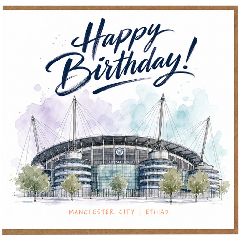 Birthday Card, Etihad Stadium Happy Birthday Greeting Card