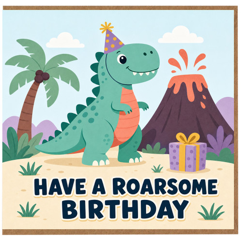 Birthday Card, Dinosaur Birthday Card