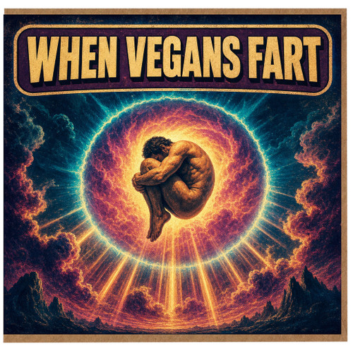 Birthday Card, When Vegans Fart Humour Greeting Card