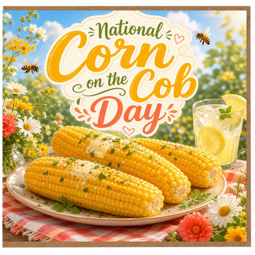 Birthday Card, National Corn on the Cob Day Card