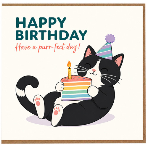 Birthday Card, Have a Purr - fect Day Funny Birthday Card