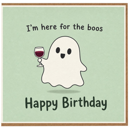 Birthday Card, Ghost Wine Happy Birthday Card