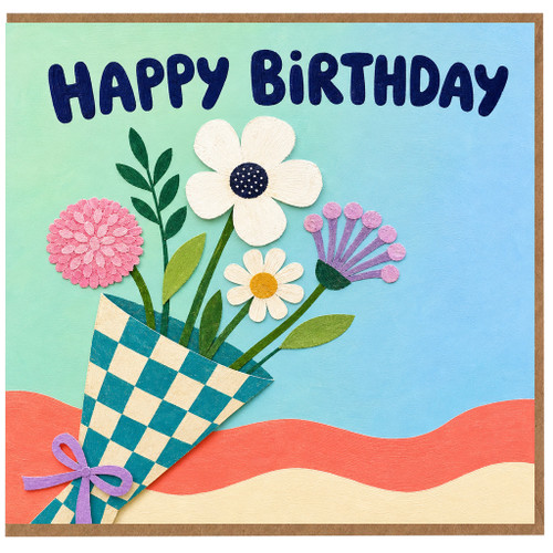 Birthday Card, Happy Birthday Floral Bouquet Design