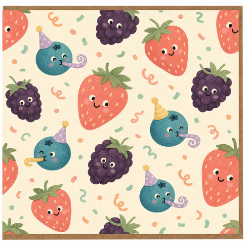 Birthday Card, Cute Fruit Party Design