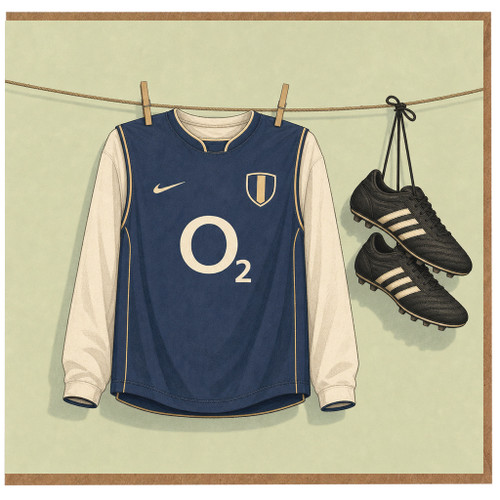 Birthday Card, Sports Shirt and Boots Greeting Card